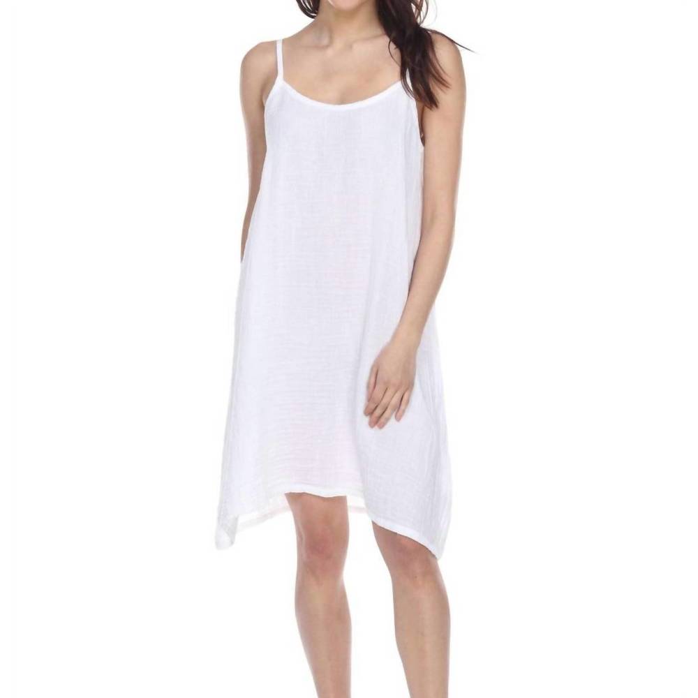 NEW FAIRE cotton mini slip dress in white